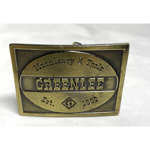 1978 Greenlee Brass Belt Buckle Machinery & Tools 1862 Limited Edition Vintage